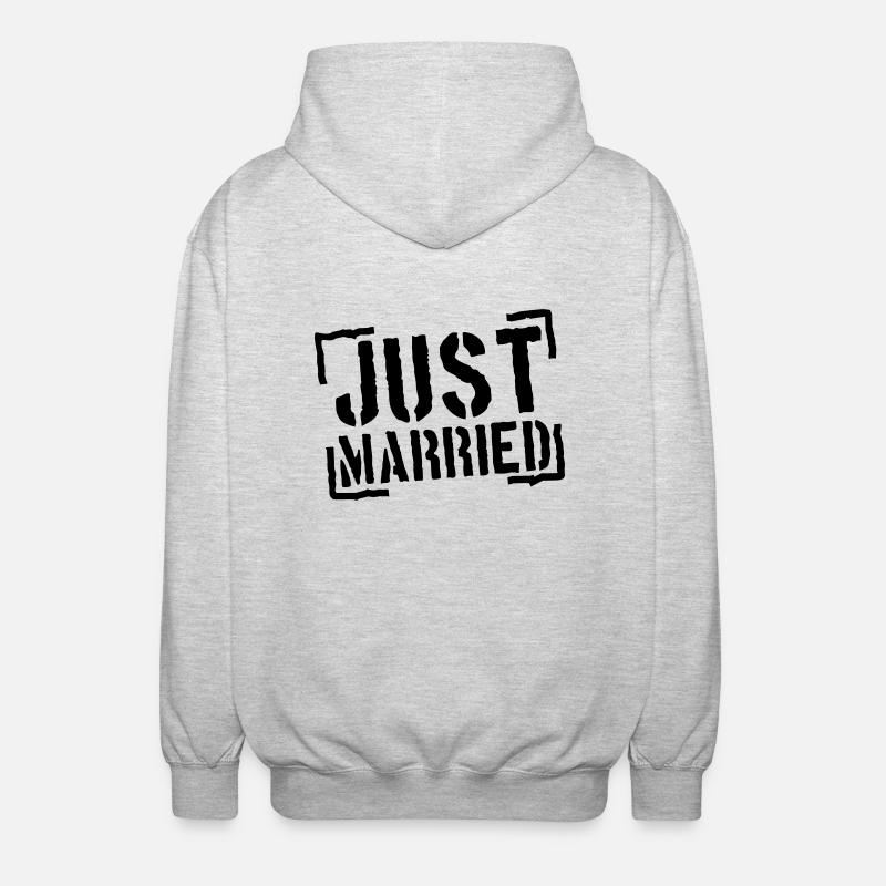 Just Married Stamp Design - Unisex Kapuzenjacke - Hellgrau meliert