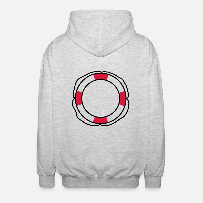 Floating tire - lifebelt - V2 - Unisex Hooded Jacket - light heather grey