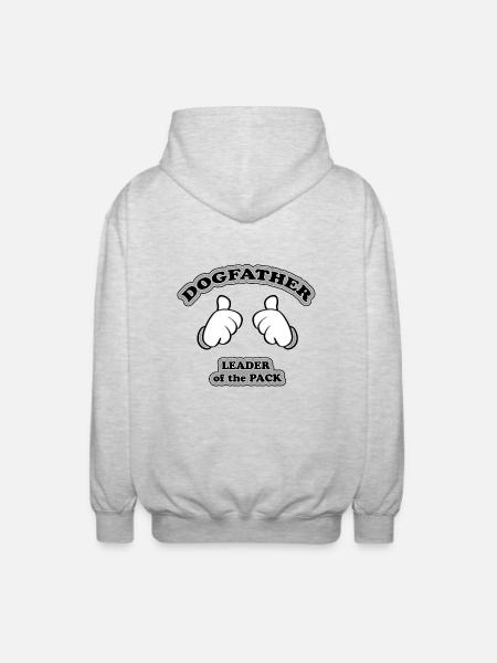 dogfather - leader of the pack - Unisex Hooded Jacket - light heather grey