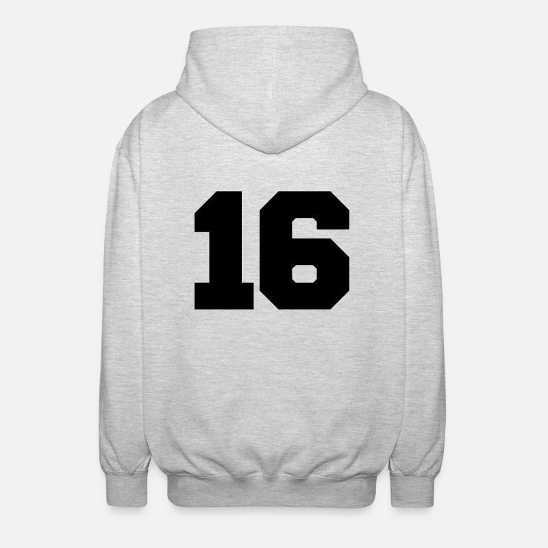 16 - Veste à capuche unisexe - gris clair chiné