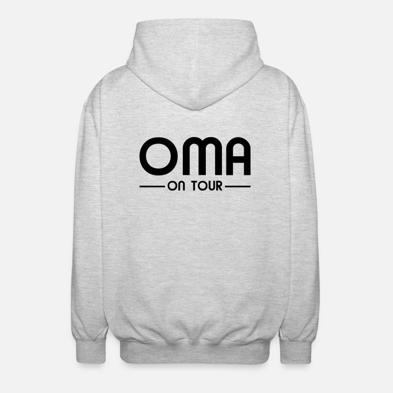 Oma on Tour - Unisex Hooded Jacket - light heather grey