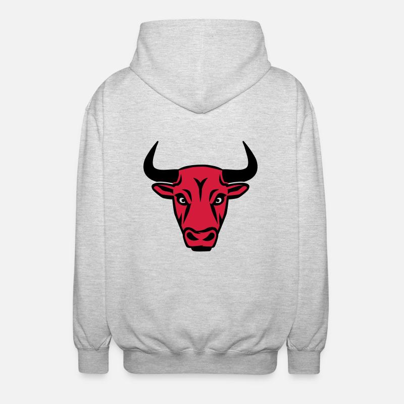 Stier - Unisex Kapuzenjacke - Hellgrau meliert