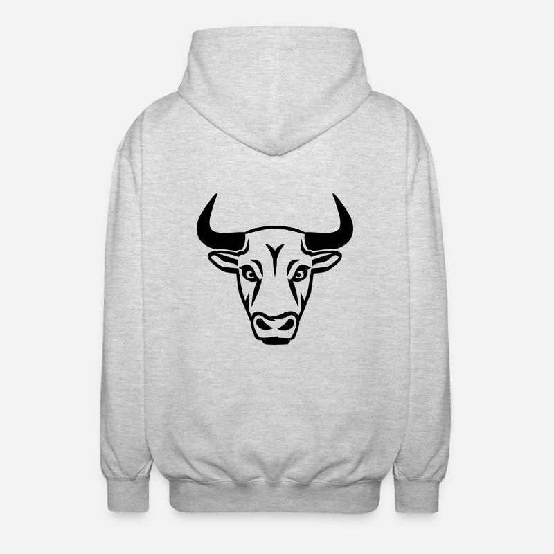 Stier - Unisex Kapuzenjacke - Hellgrau meliert