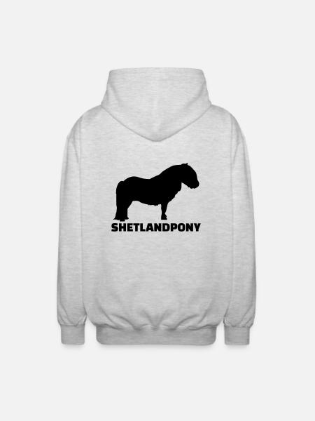Shetlandpony - Unisex Kapuzenjacke - Hellgrau meliert
