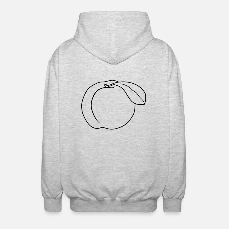 peach delicious fruit - Unisex Hooded Jacket - light heather grey