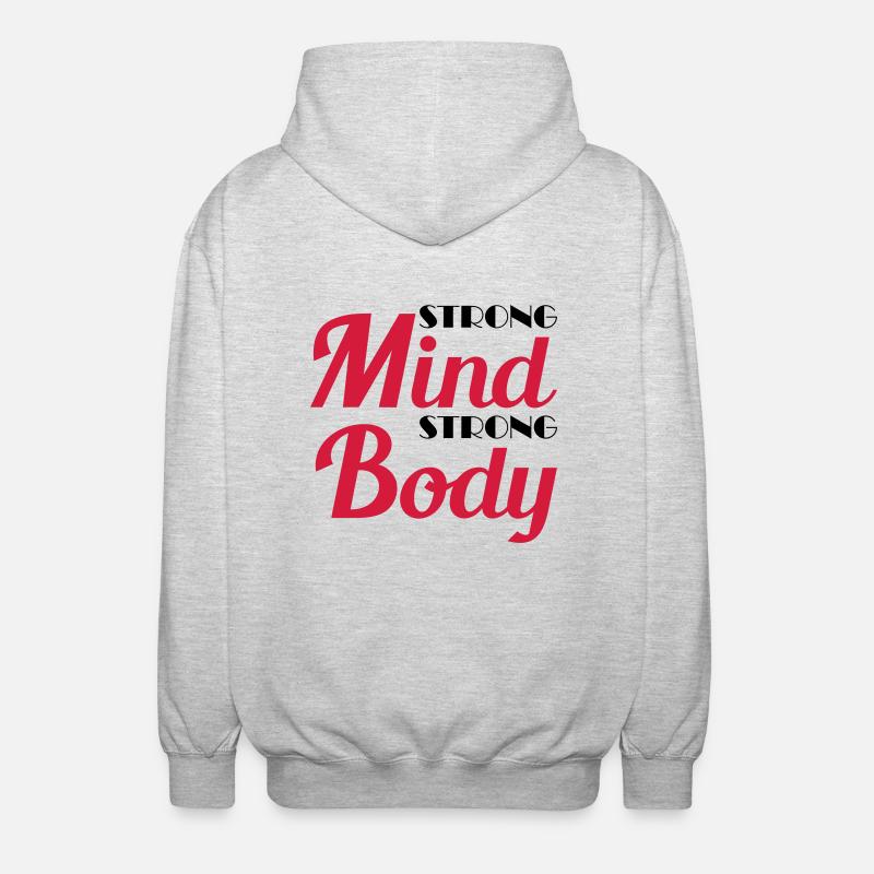 Strong mind, strong body - Veste à capuche unisexe - gris clair chiné
