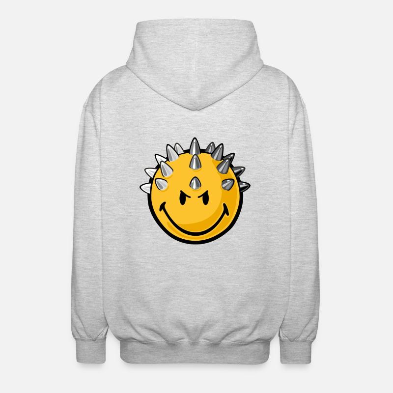 Smiley metallhead - Veste à capuche unisexe - gris clair chiné