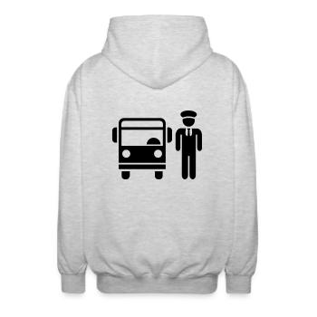 Bus driver - Unisex Hooded Jacket - light heather grey - Back - AI Model Male 185 light (185cm)