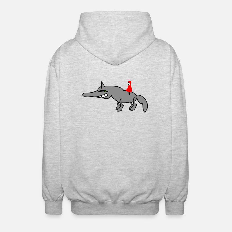 Wolf mit Rotkäppchen - Unisex Kapuzenjacke - Hellgrau meliert