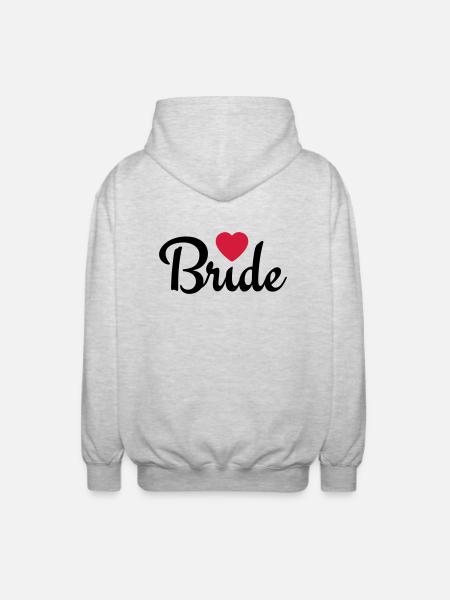 bride with heart 2c - Unisex Hooded Jacket - light heather grey