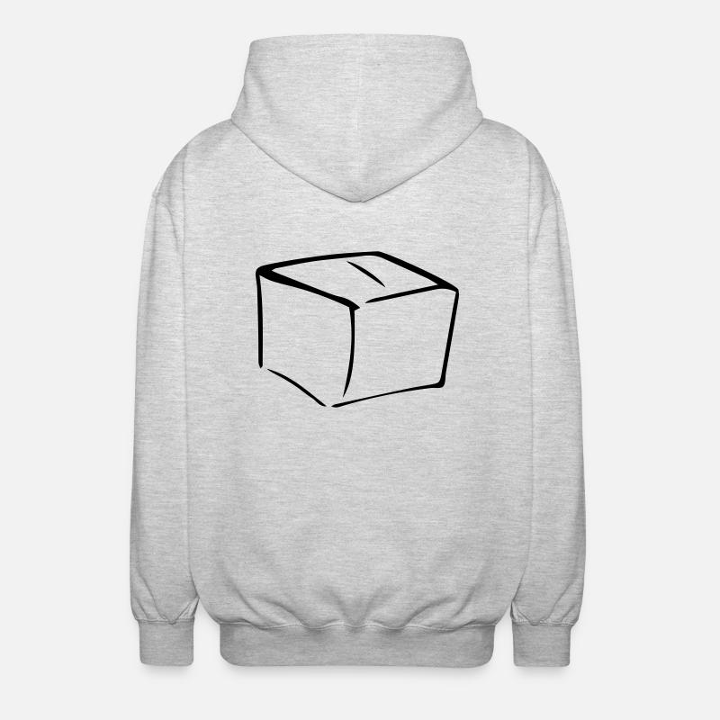 Packet,Papier,Post,Geschäft,Kasten,Versand - Unisex Kapuzenjacke - Hellgrau meliert
