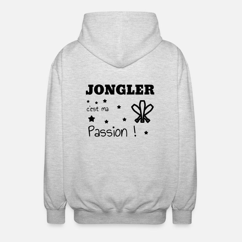 Jongleur / Jonglieren / Jongleurin / Zirkus - Unisex Kapuzenjacke - Hellgrau meliert