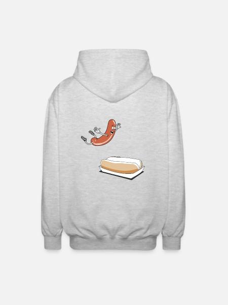 Happy Hot Dog T-Shirt - Power Rangers - Unisex Hooded Jacket - light heather grey