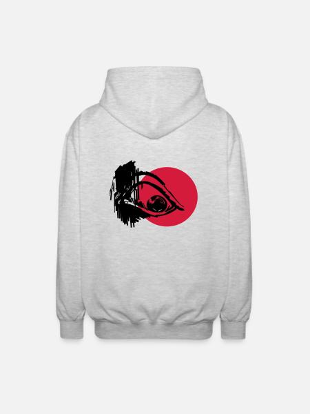 Evil Eye - Art Design - Unisex Kapuzenjacke - Hellgrau meliert