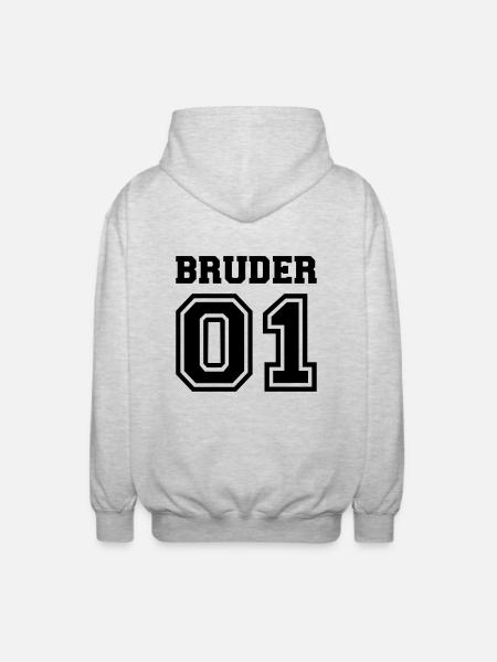Bruder - Unisex Kapuzenjacke - Hellgrau meliert