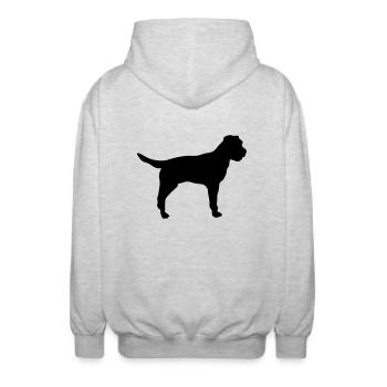 Border Terrier - Veste à capuche unisexe - gris clair chiné - Dos - AI Model Male 185 light (185cm)