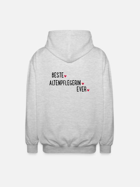 BESTE ALTENPFLEGERIN EVER - Unisex Kapuzenjacke - Hellgrau meliert