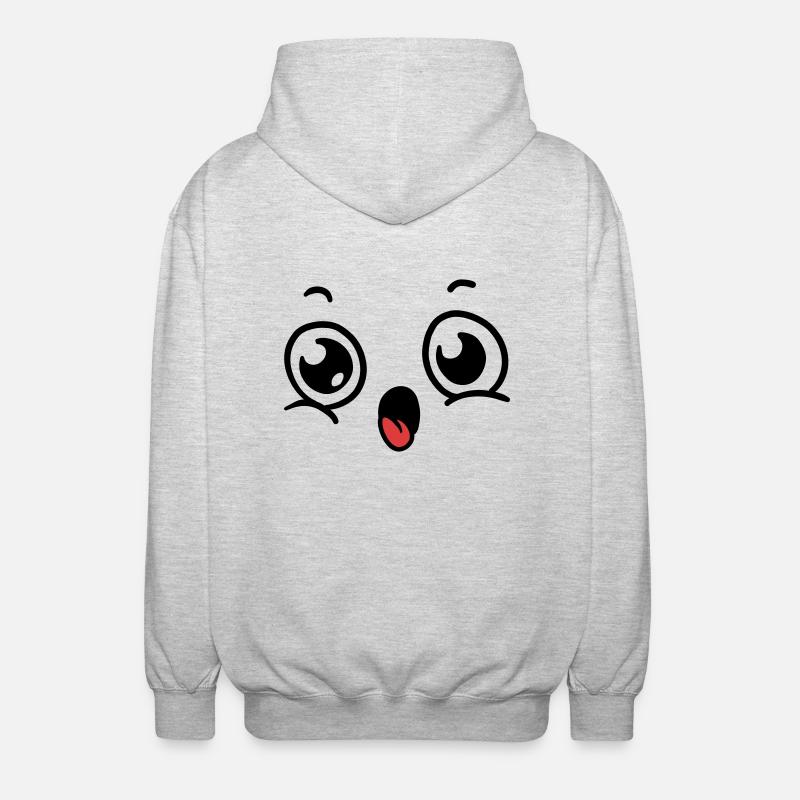 Gesicht Kostüm - Unisex Kapuzenjacke - Hellgrau meliert