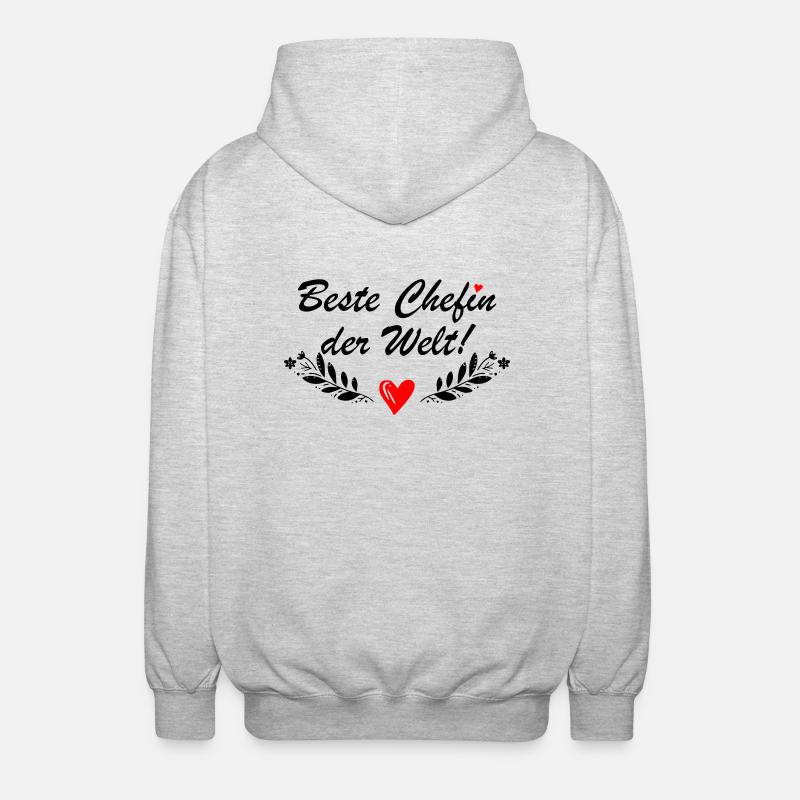 Beste Chefin der Welt - Unisex Kapuzenjacke - Hellgrau meliert