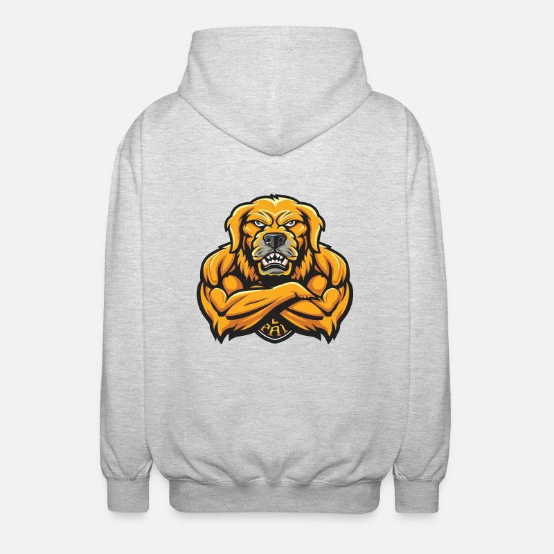 hund comic - Unisex Kapuzenjacke - Hellgrau meliert