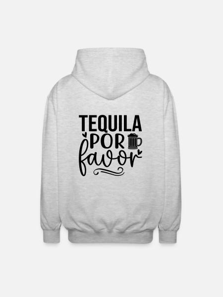 Tequila por favor - Unisex Hooded Jacket - light heather grey