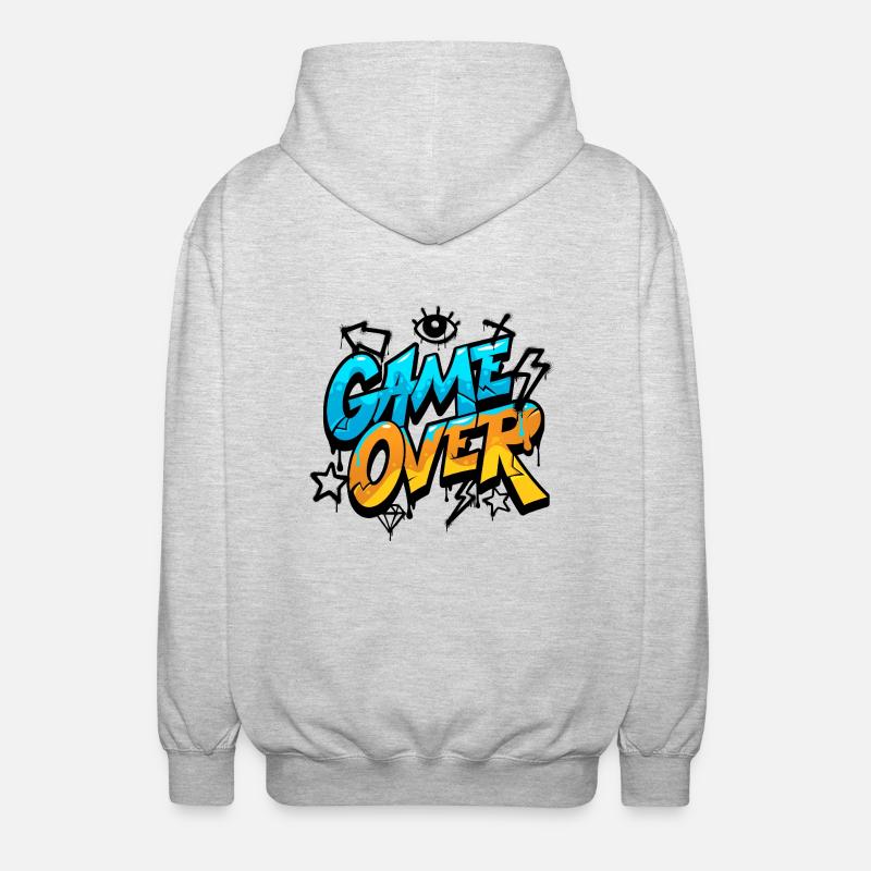 Game over - Unisex Hooded Jacket - light heather grey
