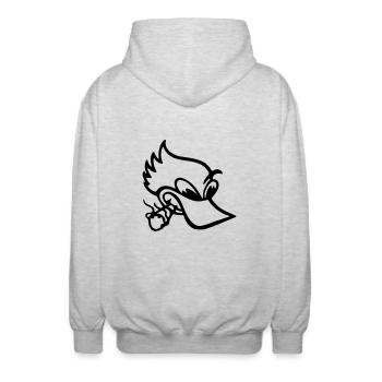 Smoking Duck - Veste à capuche unisexe - gris clair chiné - Dos - AI Model Male 185 light (185cm)