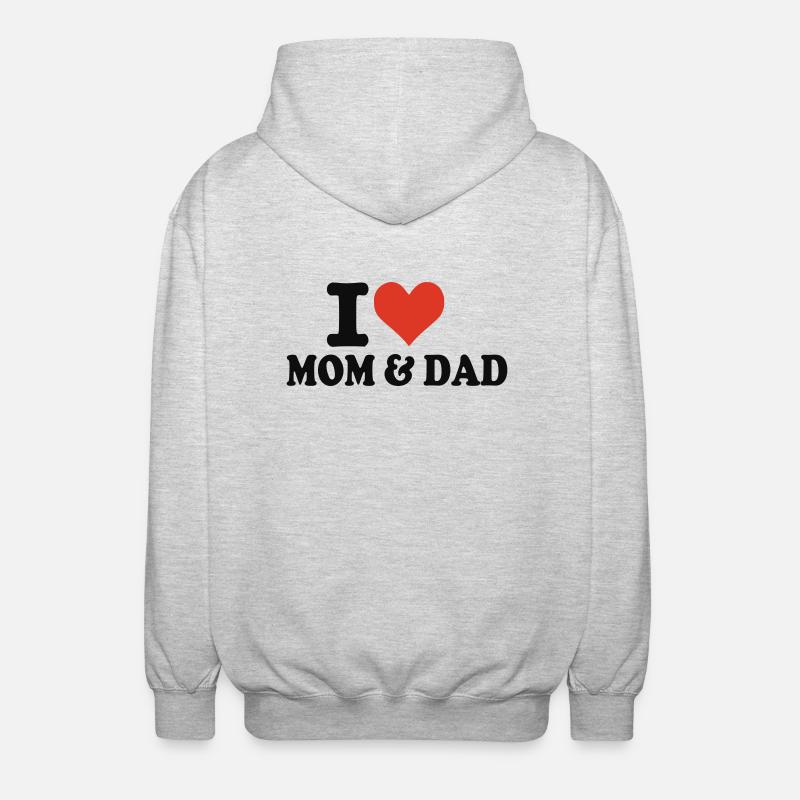 Mom & Dad - Mutter & Vater - Unisex Kapuzenjacke - Hellgrau meliert