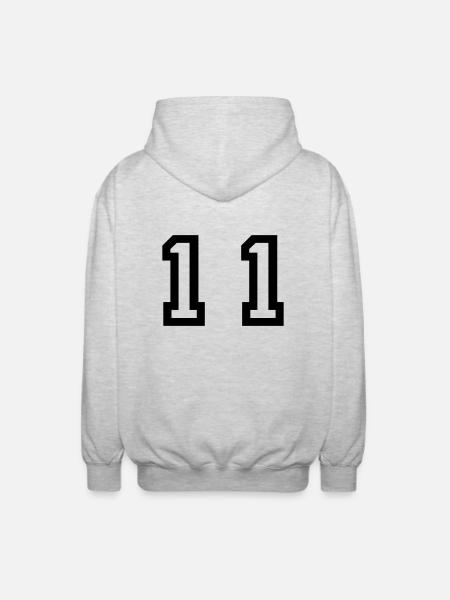number - 11 - eleven - Unisex Hooded Jacket - light heather grey