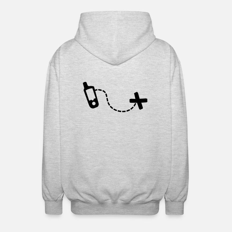Geocaching - Unisex Kapuzenjacke - Hellgrau meliert