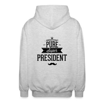 100% Super-Präsident - Unisex Kapuzenjacke - Hellgrau meliert - Hinten - AI Model Male 185 light (185cm)