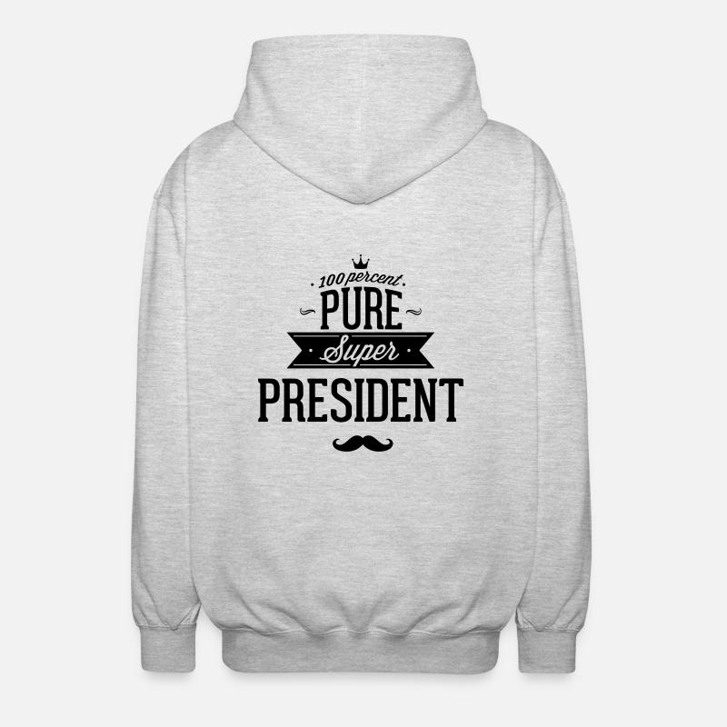 100% Super-Präsident - Unisex Kapuzenjacke - Hellgrau meliert
