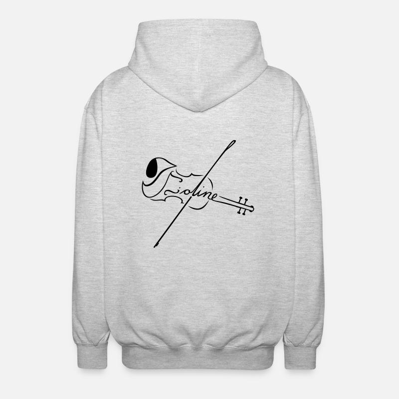 Violine mit Bogen - Unisex Kapuzenjacke - Hellgrau meliert