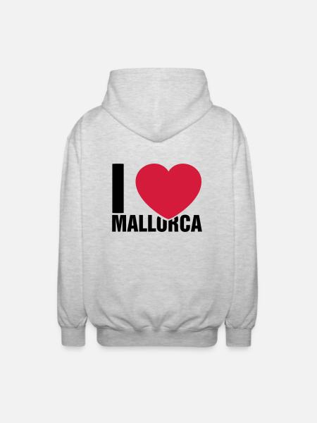 I love Mallorca - Unisex Hooded Jacket - light heather grey