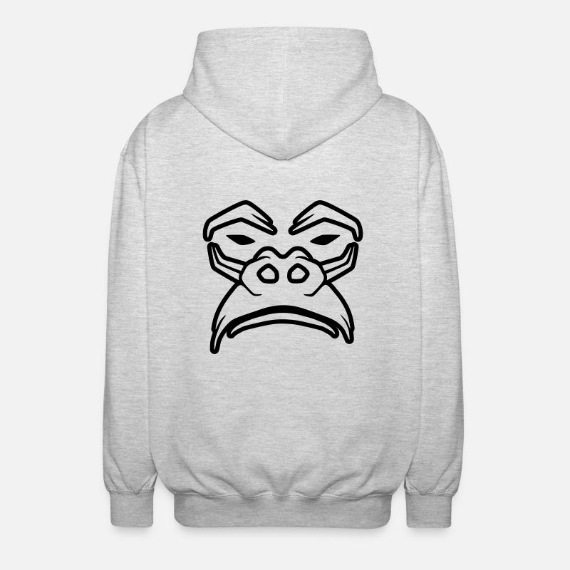 Grumpy Gorilla - Veste à capuche unisexe - gris clair chiné