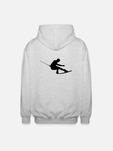 wakeboarder_10 - Unisex Hooded Jacket - light heather grey