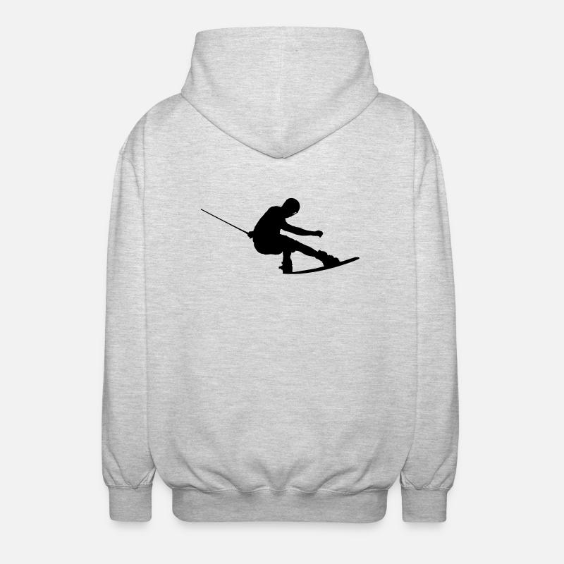 wakeboarder_10 - Unisex Kapuzenjacke - Hellgrau meliert