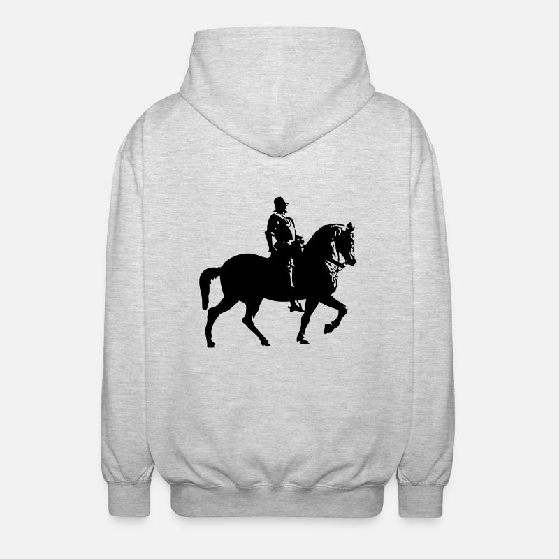 cheval et le cavalier - Veste à capuche unisexe - gris clair chiné