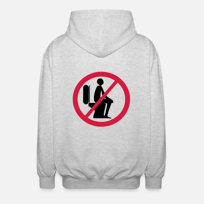 No Sitzpinkler - Unisex Kapuzenjacke - Hellgrau meliert