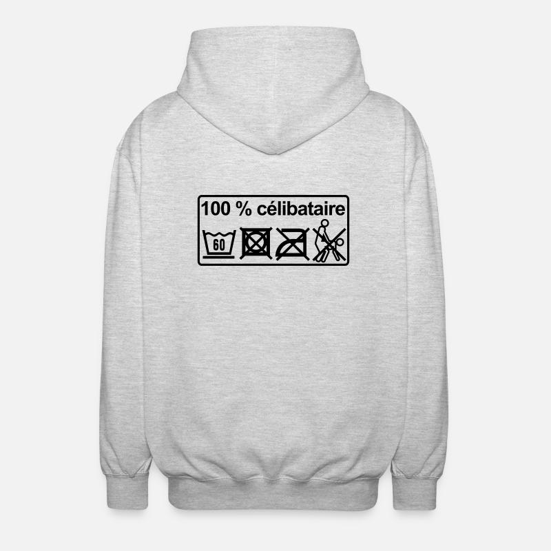 100% celibataire - Veste à capuche unisexe - gris clair chiné