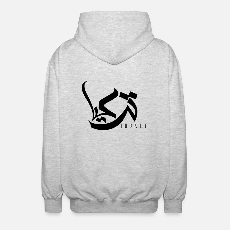 Typographie arabe Turquie - Veste à capuche unisexe - gris clair chiné
