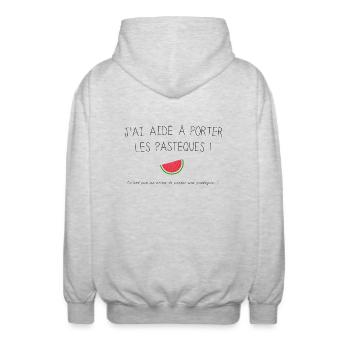 Dirty Dancing Quote - Unisex Kapuzenjacke - Hellgrau meliert - Hinten - AI Model Male 185 light (185cm)