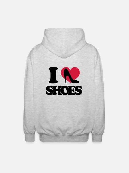 I love shoes - Unisex Hooded Jacket - light heather grey