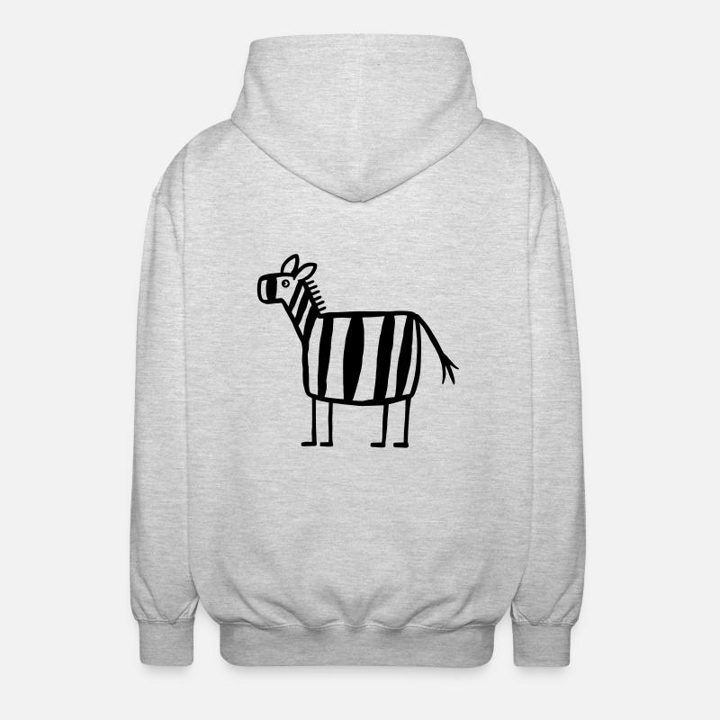 Zebra - Zèbre - Veste à capuche unisexe - gris clair chiné