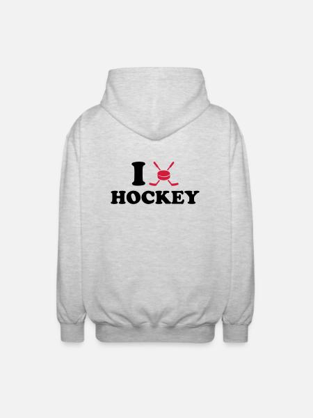 Eishockey - Unisex Kapuzenjacke - Hellgrau meliert