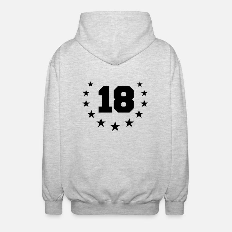 Number 18 Design - Unisex Kapuzenjacke - Hellgrau meliert