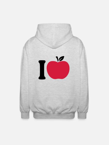I Love Apple - Unisex Kapuzenjacke - Hellgrau meliert