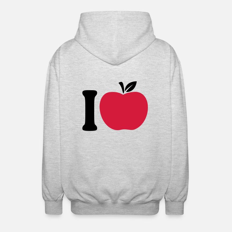 I Love Apple - Unisex Kapuzenjacke - Hellgrau meliert