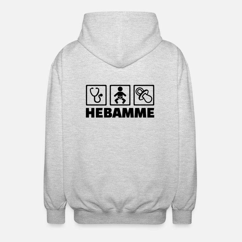 Hebamme - Unisex Kapuzenjacke - Hellgrau meliert