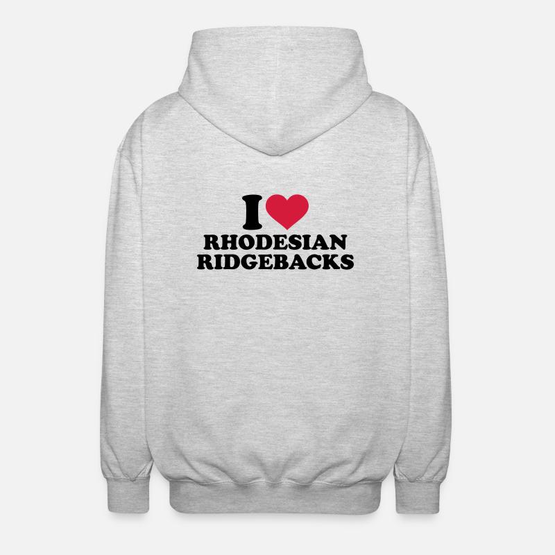 Rhodesian Ridgeback - Unisex Kapuzenjacke - Hellgrau meliert